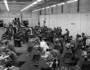 Apprentice Training School Machine Shop Print c1963