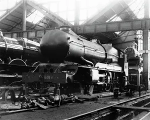 Prints of Seen here in A Shop in 1936 as streamlined. Broad gauge locomotive North Star can be seen in the background Locomotive Prints: Locomotive Print: Streamlined King Henry VII at Swindon Works