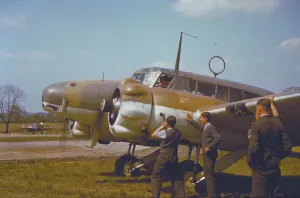 Prints of Avro Anson I being started at RAF North Weald, 1942 World War I Prints: Avro Anson I RAF North Weald Print 1942