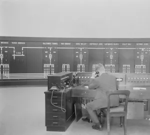 British Railways History Prints: Electrification of the Brighton Line - the control room
