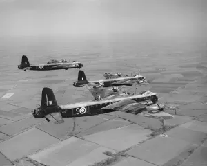 Prints of Short Stirling I aircraft (N6096, N6067G, N3676) of 1651 Conversion Unit, RAF, in formation flight World War I Prints: RAF Short Stirling Formation Flight Print