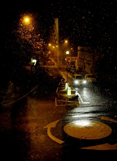 Urban Rain Scene Prints: snow 9045