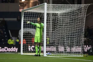 Print of Goal Keeper Declan Rudd Organises His Defence at Deepdale