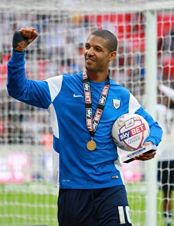 PNEs Jermaine Beckford Celebrates Winning Promotion PNEs Jermaine Beckford Celebrates Winning Promotion