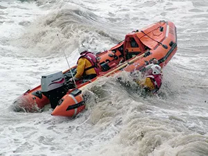 Launch of Weston-super-Mare D class inshore lifeboat Launch of Weston-super-Mare D class inshore lifeboat