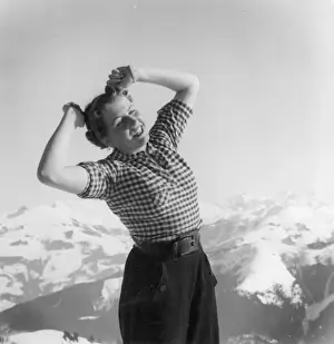 Woman Stretching In Nature Prints: 10190289