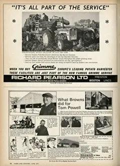 Vintage Agricultural Print: Grimme Harvesters and Browns of Wem