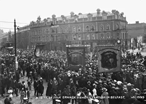Early 20th Century Print of Belfast 12th July Demonstration