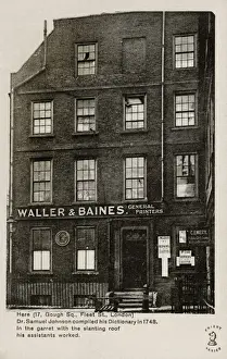 Fleet Street History Prints: 17 Gough Square - where Dr. Johnson compiled his dictionary