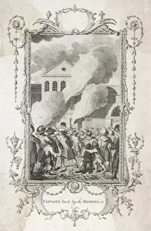 1780 Gordon Riots Print: Newgate Prison Ablaze