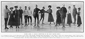 Prints of A montage of competitors who took part in the figure skating events at the 1908 Summer Olympics in London. The event was held at the Princes Skating Club in Knightsbridge Royalty Prints: 1908 Olympic Ice Skaters Print