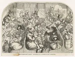 Victorian Era Rail Travel Prints: 3rd Class Carriage / 1857