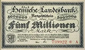 Weimar Republic Currency Prints: 5 Million Marks