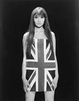 Historical Model Photography Prints: 60S Model & Union Jack