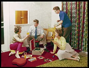 Sixties Fashion Trends Prints: 60S Record Playing
