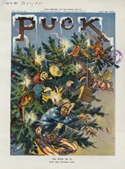 Uncle Sams Christmas Tree Print, 1911