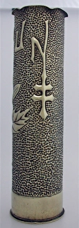 75 mm shellcase with an Art Deco design of floral embossing 75 mm shellcase with an Art Deco design of floral embossing
