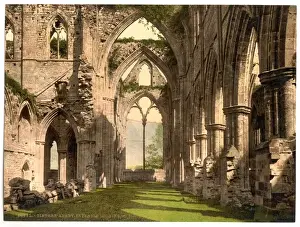 Historical Coloured Photographs Prints: Abbey interior, looking E. Tintern, England