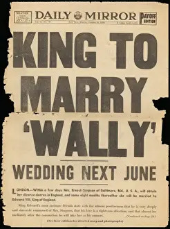 Front Cover Print: Daily Mirror Abdication Headlines 1936