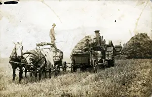 Traction Engine History Prints: Abel Straw-burning Traction Engine