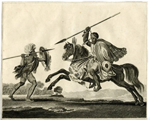 An Abyssinian Chief Attacking a Foot Soldier An Abyssinian Chief Attacking a Foot Soldier