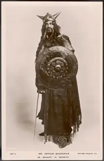 Victorian Era Theatre Prints: Actor in Role of Macduff