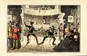 Actors playing Henry Tudor fighting King Richard III Actors playing Henry Tudor fighting King Richard III