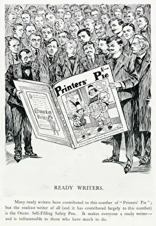 Advertisement or advertorial for Onoto safety pens in Printers Pie magazine Advertisement or advertorial for Onoto safety pens in Printers Pie magazine