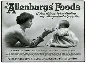 Advert for Allenburys infant feed 1905 Advert for Allenburys infant feed 1905
