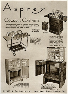 Advert for Asprey cocktail cabinets 1936 Advert for Asprey cocktail cabinets 1936