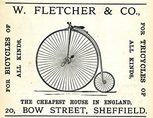Advert Bicycle W. Fletcher Penny Fathing Advert Bicycle W. Fletcher Penny Fathing