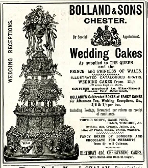 Advert, Bolland & Sons, Chester, Wedding Cakes Advert, Bolland & Sons, Chester, Wedding Cakes