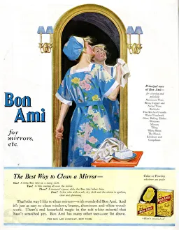 Advert, Bon Ami cleaning and polishing cake and powder Advert, Bon Ami cleaning and polishing cake and powder