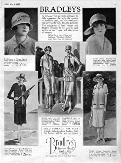 Advert for Bradleys featuring summer outfits, London, 1926 Advert for Bradleys featuring summer outfits, London, 1926