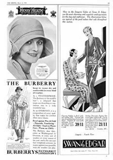 Advertisement for the Burberry weatherproof overcoat. Date: 1930 Advertisement for the Burberry weatherproof overcoat. Date: 1930