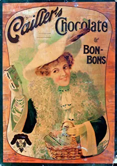 Advertisement for Caillers chocolate and bonbons Advertisement for Caillers chocolate and bonbons
