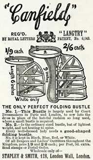 1889 Canfields Folding Bustle Advert Print
