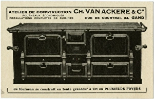 Advertising card for Belgian Cooking Range Advertising card for Belgian Cooking Range