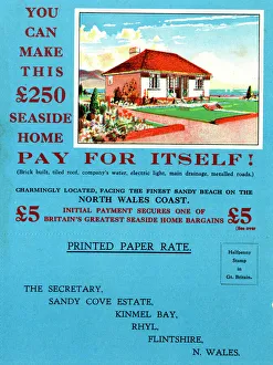 Advertising card Kinmel Bay, Rhyl, North Wales Coast 1938 Advertising card Kinmel Bay, Rhyl, North Wales Coast 1938