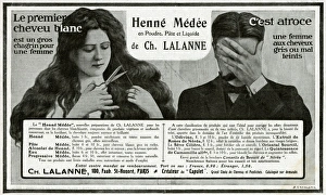 Advert for Ch. Lalanne hair dye 1912 Advert for Ch. Lalanne hair dye 1912