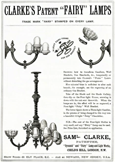 Advert for Clarkes Patent Fairy lamps 1888 Advert for Clarkes Patent Fairy lamps 1888