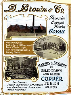 Advert, D Brown & Co, Copper Works, Govan, Scotland Advert, D Brown & Co, Copper Works, Govan, Scotland
