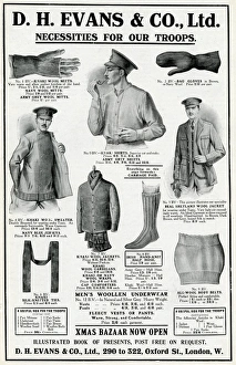 Advert for D H Evans necessities for soldiers and sailors Advert for D H Evans necessities for soldiers and sailors