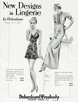 Advert for Debenham & Freebody lingerie and nightdress 1937 Advert for Debenham & Freebody lingerie and nightdress 1937