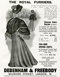 Advert for Debenham & Freebody womens fur garments 1905 Advert for Debenham & Freebody womens fur garments 1905