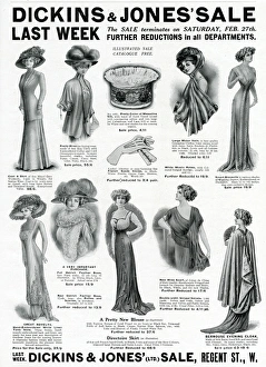 Advert for Dickins & Jones clothing winter sale 1909 Advert for Dickins & Jones clothing winter sale 1909
