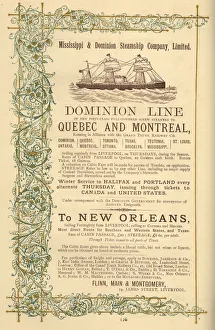 Advert, Dominion Line Steamers, Quebec and Montreal Advert, Dominion Line Steamers, Quebec and Montreal