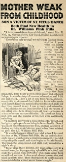 Advertisement, Dr Williams pink pills for pale people Advertisement, Dr Williams pink pills for pale people
