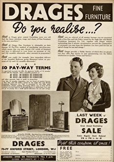 Advert for Drages bedroom furniture 1937 Advert for Drages bedroom furniture 1937