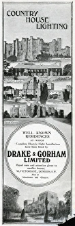 Advert for Drake & Gorham electric lighting 1914 Advert for Drake & Gorham electric lighting 1914